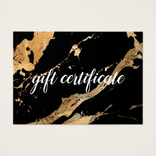 Certificat cadeau d'affaires en marbre noir et or