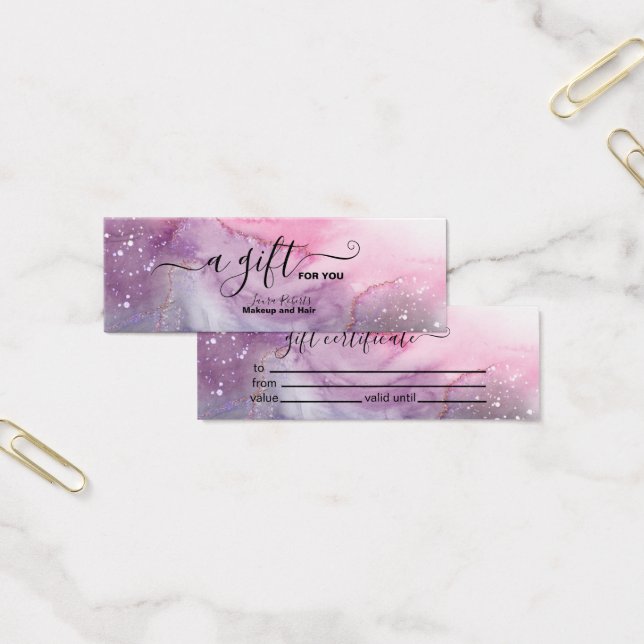 Certificat cadeau d'aquarelle rose moderne (Bureau)