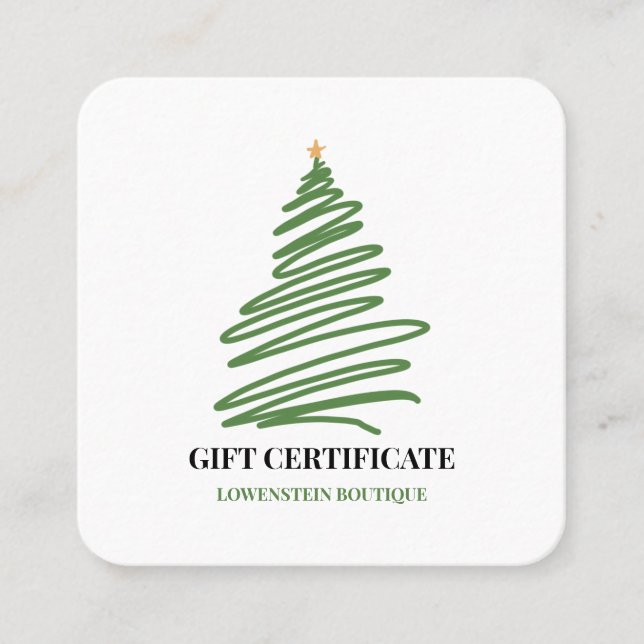 Certificat cadeau d'art moderne Christmas Tree Lin (Devant)