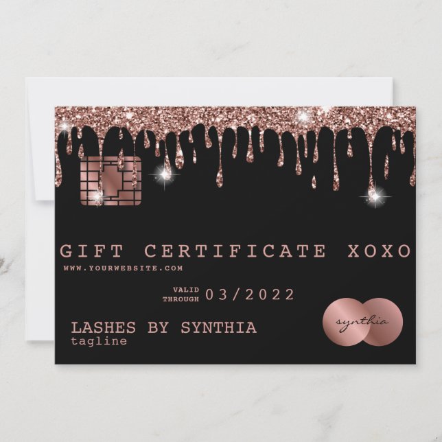 Certificat cadeau de carte de crédit Ajouter votre (Devant)