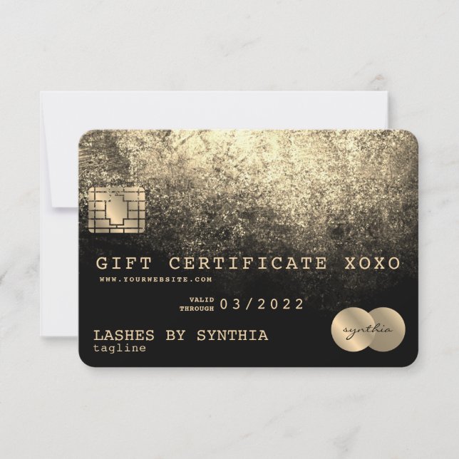 Certificat cadeau de carte de crédit Ajouter votre (Devant)