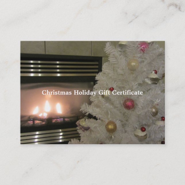 Certificat cadeau de cheminée et d'arbre de Noël (Devant)