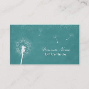 Certificat cadeau de Dandelion Turquoise élégant