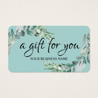 Certificat-cadeau de feuillage botanique d'aquarel