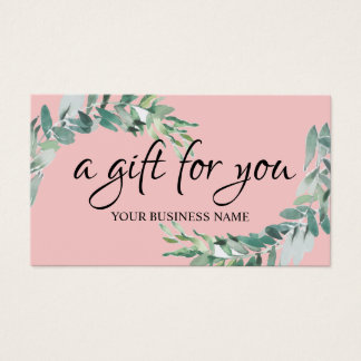 Certificat-cadeau de feuillage botanique d'aquarel