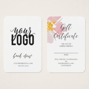 Certificat cadeau de fleur d'aquarelle