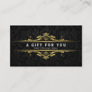 Certificat cadeau de luxe Black & Gold Damask Salo