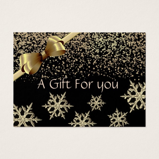 Certificat cadeau de Noël/de vacances en or confet (Devant)