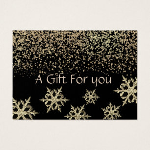 Certificat cadeau de Noël/de vacances en or confet