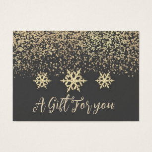 Certificat cadeau de Noël/de vacances en or confet