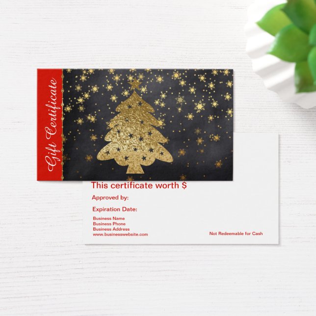 Certificat cadeau de Noël Gold (Bureau)