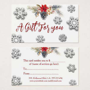 Certificat cadeau de Noël/vacances