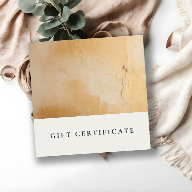 Certificat cadeau de peinture à l'huile d'or beige (Créateur téléchargé)