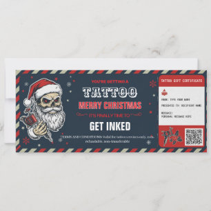 Certificat-cadeau de tatouage de Noël Bon de carte