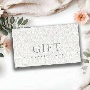 Certificat cadeau de texture blanche gris ligne mi