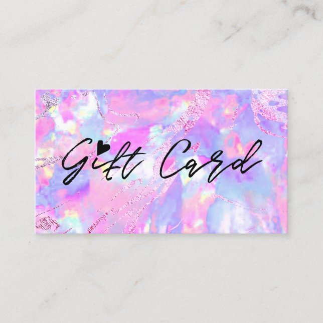certificat cadeau de texture opale rose violet (Devant)