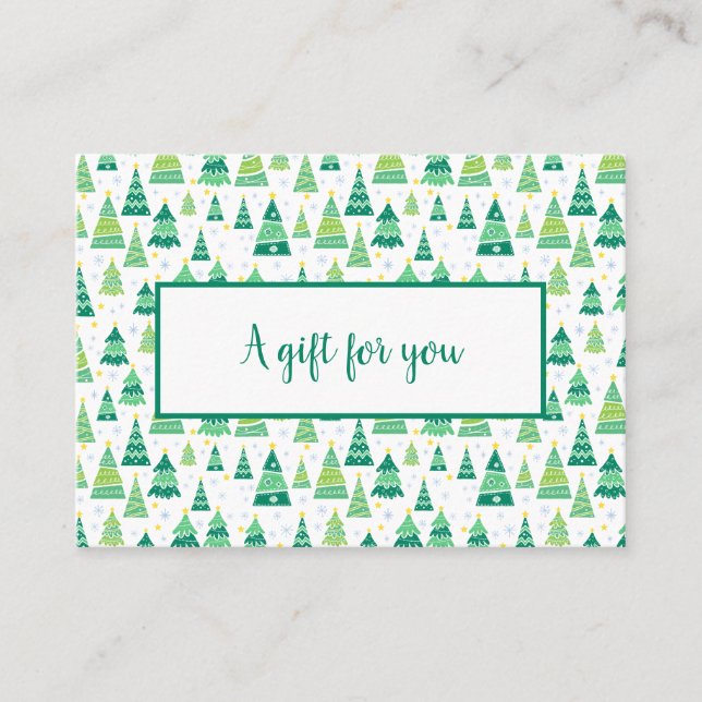 Certificat cadeau de vacances arbres de Noël (Devant)