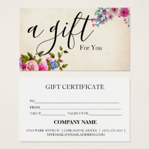 Certificat cadeau d'entreprise simple et moderne