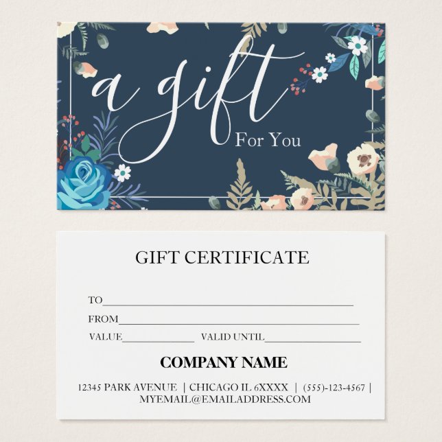 Certificat cadeau d'entreprise simple et moderne (Devant & derrière)