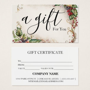 Certificat cadeau d'entreprise simple et moderne