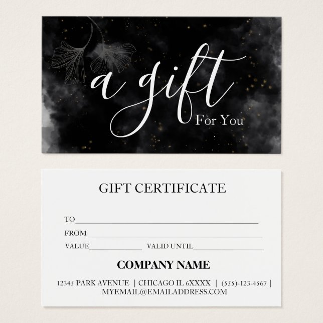 Certificat cadeau d'entreprise simple et moderne (Devant & derrière)