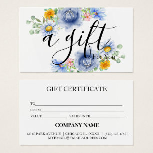 Certificat cadeau d'entreprise simple et moderne