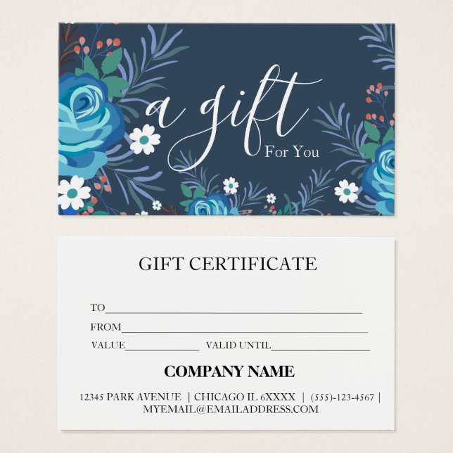 Certificat cadeau d'entreprise simple et moderne (Devant & derrière)