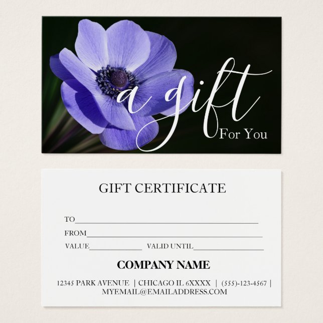 Certificat cadeau d'entreprise simple et moderne (Devant & derrière)