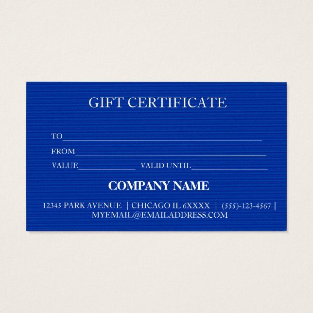 Certificat cadeau d'entreprise simple et moderne (Dos)