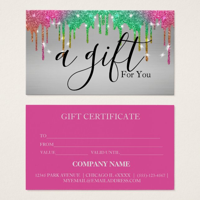 Certificat cadeau d'entreprise simple et moderne (Devant & derrière)