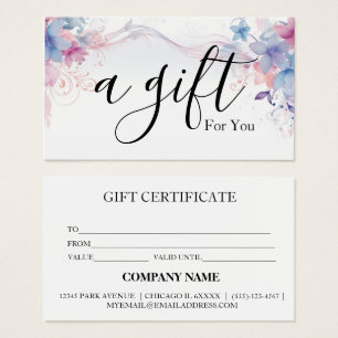 Certificat cadeau d'entreprise simple et moderne