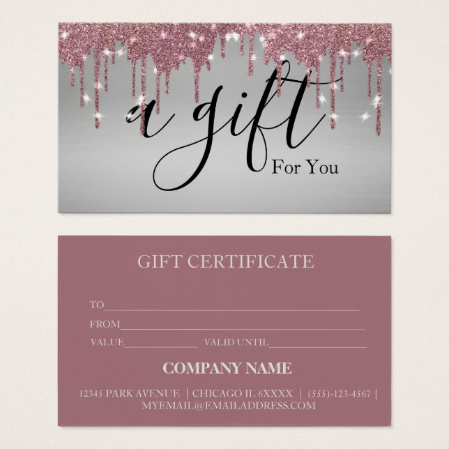 Certificat cadeau d'entreprise simple et moderne (Devant & derrière)