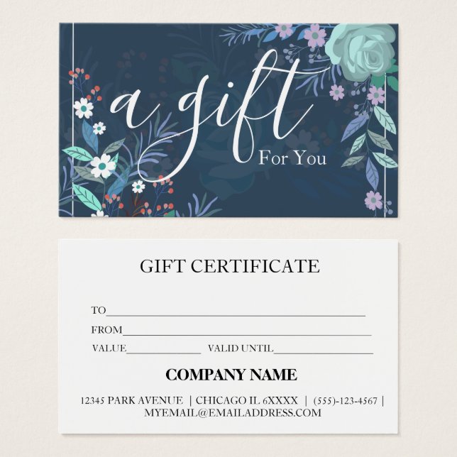 Certificat cadeau d'entreprise simple et moderne (Devant & derrière)