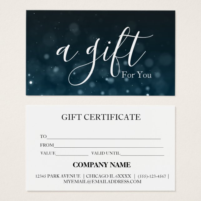 Certificat cadeau d'entreprise simple et moderne (Devant & derrière)