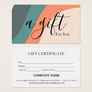 Certificat cadeau d'entreprise simple et moderne