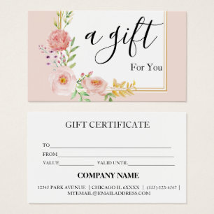Certificat cadeau d'entreprise simple et moderne