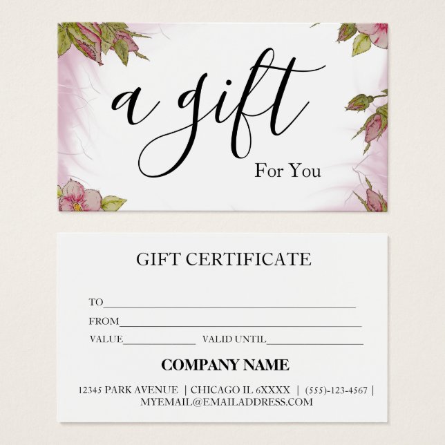 Certificat cadeau d'entreprise simple et moderne (Devant & derrière)