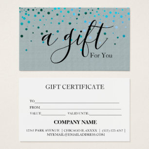 Certificat cadeau d'entreprise simple et moderne