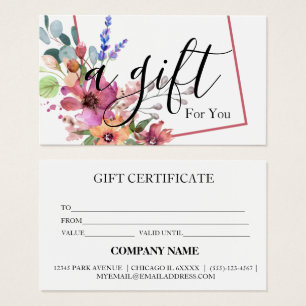 Certificat cadeau d'entreprise simple et moderne