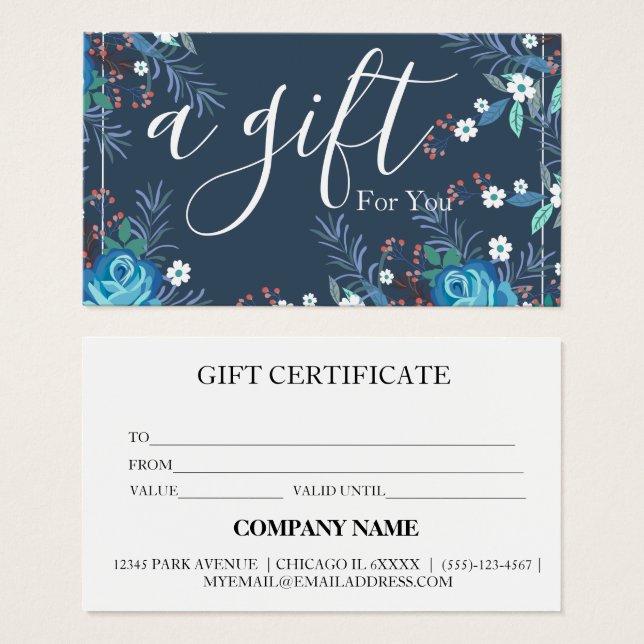 Certificat cadeau d'entreprise simple et moderne (Devant & derrière)