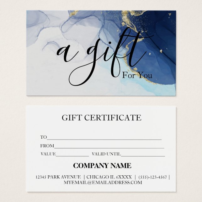 Certificat cadeau d'entreprise simple et moderne (Devant & derrière)