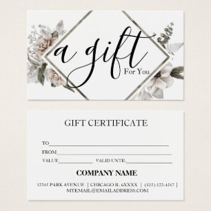 Certificat cadeau d'entreprise simple et moderne