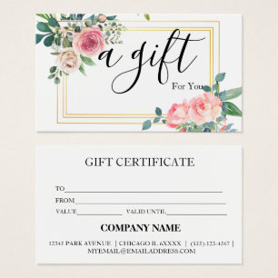 Certificat cadeau d'entreprise simple et moderne