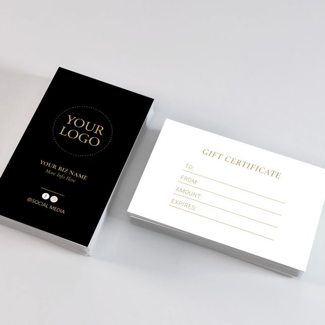 Certificat cadeau du logo d'entreprise Black & Gol (Créateur téléchargé)
