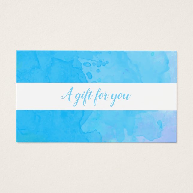 Certificat cadeau Elegant Blue Watercolor (Devant)