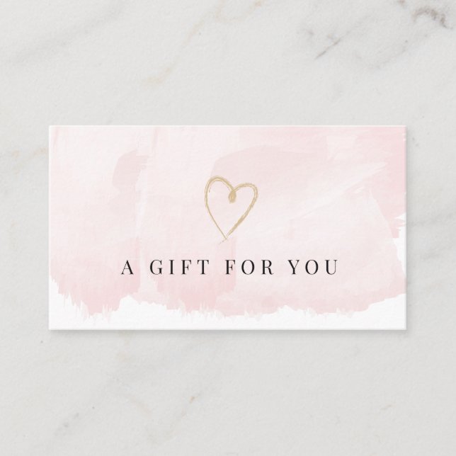 Certificat cadeau Elegant Blush Pink Watercolor (Devant)