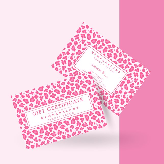 Certificat cadeau Empreinte de léopard rose (Créateur téléchargé)