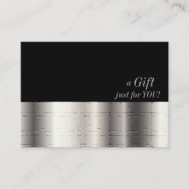 Certificat cadeau en métal argent Faux (Devant)
