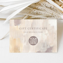 Certificat cadeau et logo Abstrait peint