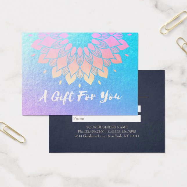 Certificat cadeau instructeur YOGA Gold Foil Manda (Bureau)